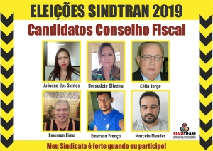 ELEIÇÕES SINDTRAN 2019 - CANDIDATOS AO CONSELHO FISCAL