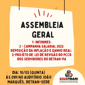ASSEMBLEIA GERAL EXTRAORDINÁRIA DO DIA 10/03/2022