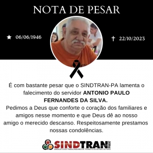 NOTA DE PESAR- SERVIDOR ANTONIO PAULO FERNANDES
