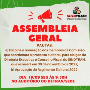 ASSEMBLEIA GERAL DO DIA 19/09/2022