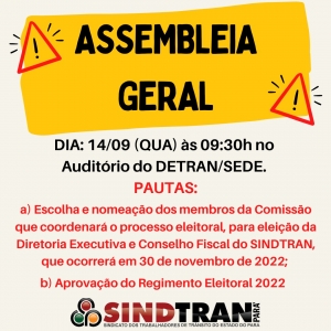 ASSEMBLEIA GERAL EXTRAORDINARIA DO DIA 14-09-2022